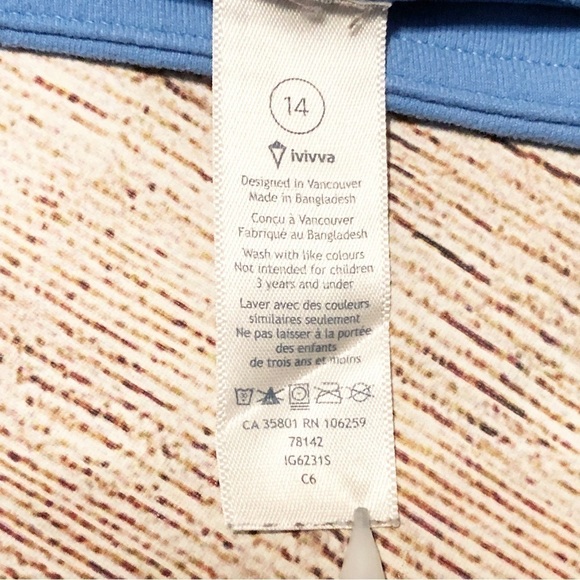 Ivivva Girls Rythmic Legging Capris Crop Blue Size 14 - Picture 3 of 7